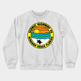 Scenic Highway 98 Miramar Beach Florida Palms Panhandle Emerald Coast Crewneck Sweatshirt